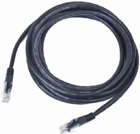 Patch kabel kategorie 5e s černým potahem 0,25M