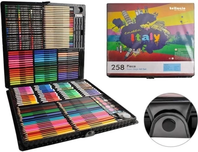 Sada na malování a kreslení v kufříku 288 kusů