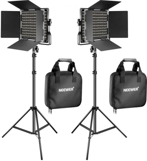 Neewer sada dvoubarevných LED panelů 660 40 W (3200–5600 K) se stojany a voštinovými dvířky