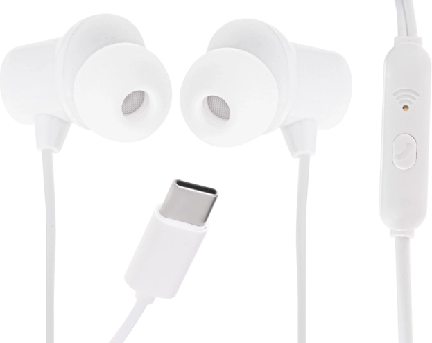 L-Brno pecky sluchátka s mikrofonem USB-C bílé