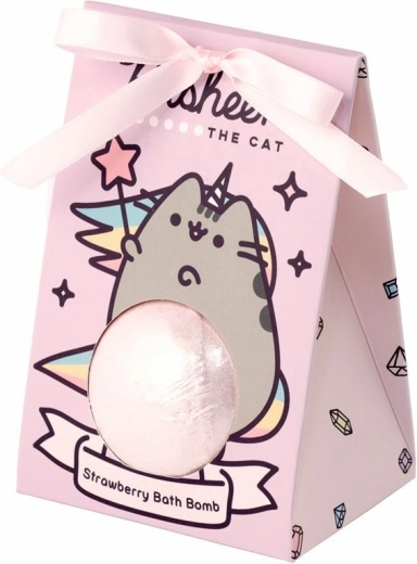 Pusheen The Cat šumivé koule do koupele s vůní jahody, 6×55 g