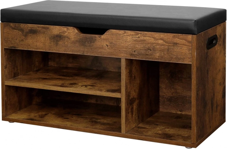 Dřevěná lavice na boty v loft stylu