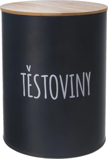 Dóza na těstoviny Black s bambusovým víkem