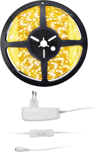 Solight LED světelný pásek s adaptérem 5 m, teplá bílá