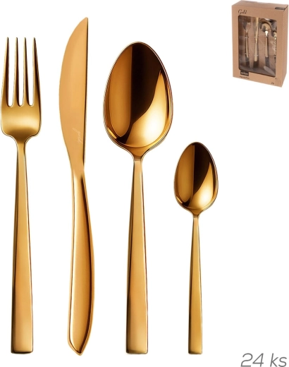 Sada nerezových příborů Gold 24 ks