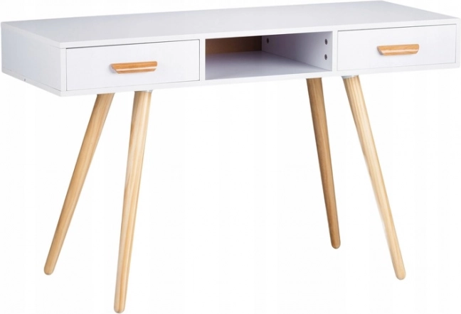 Moderní psací stůl a toaletní konzole z borovicového dřeva, bílý, 120 × 45 cm