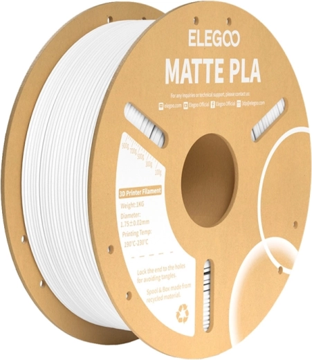 Matný PLA filament ELEGOO bílý 1,75 mm 1 kg