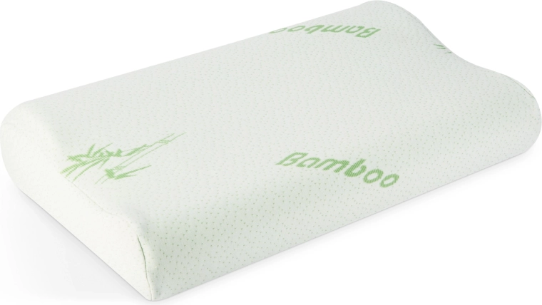 Ergonomický polštář z paměťové pěny s bambusovým vláknem 50 × 30 × 10/7 cm