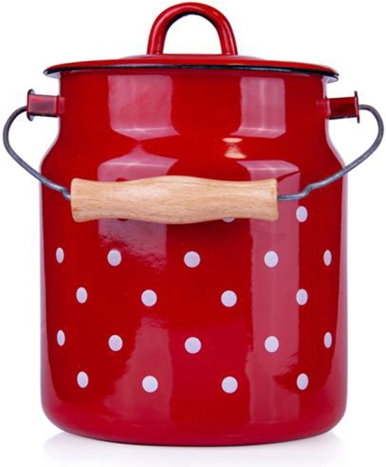 Smaltovaná bandaska Toro 3,3 l červená s bílými puntíky