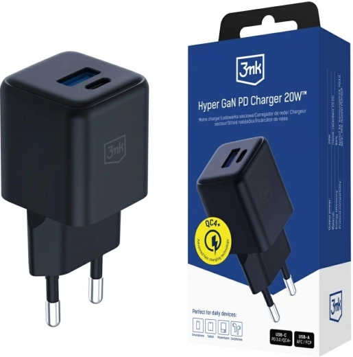 Síťová nabíječka 3mk Hyper GaN 20 W černá