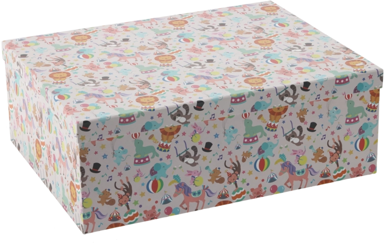 Barevná dárková krabička s motivem zvířat 19,2 × 15 × 7,5 cm - 1 kus