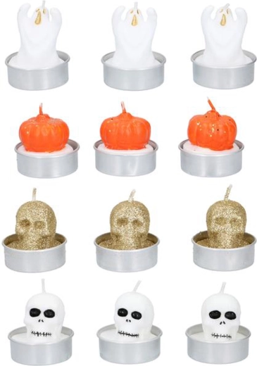 Čajové svíčky Halloween – mix vůní, 3 ks