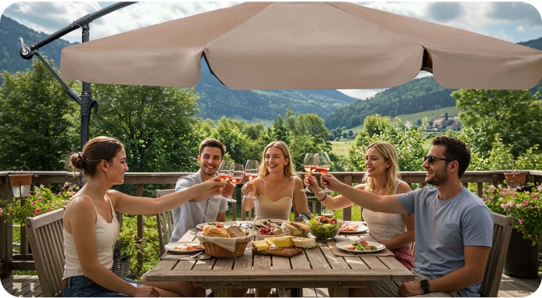 Velká stínicí plocha bez středové tyče