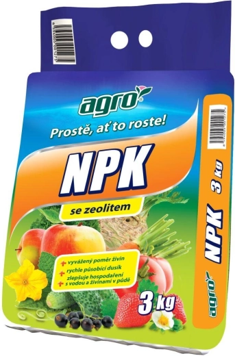 Univerzální granulované hnojivo NPK 3 kg AGRO