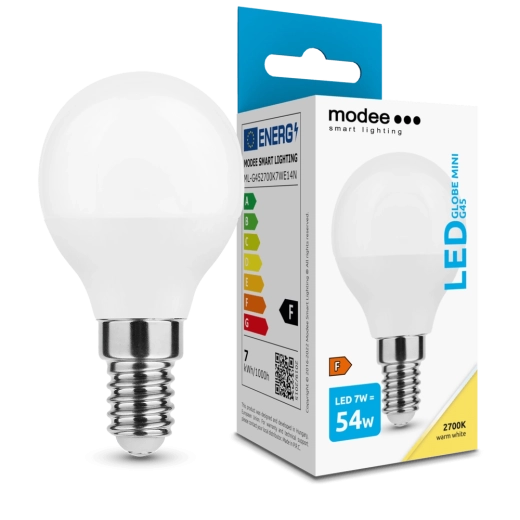 LED žárovka G45 7 W E14 teplá bílá