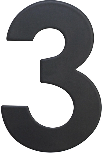 Domovní číslo 3, 75 mm, nerez, matná černá