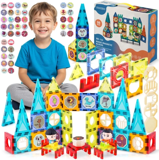 Ricokids magnetické stavebnice XXL věž a kolotoč (cca 98 dílů)