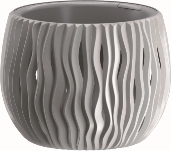Květináč Sandy Bowl s vkladem 18 cm – šedý kámen