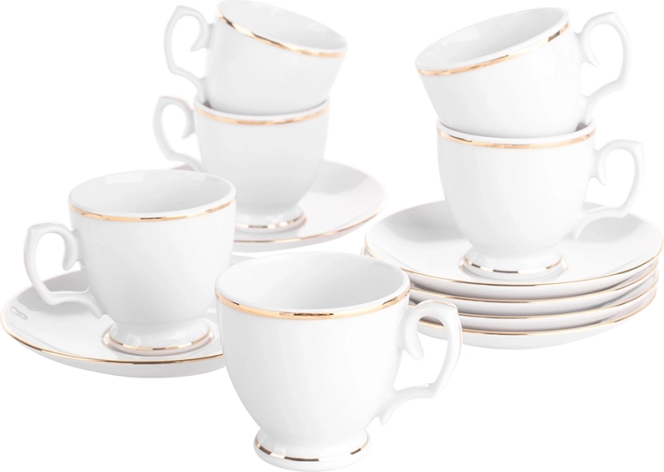 Mariapaula klasyka zlata linia sada espresso šálků s podšálky 100 ml (12 ks)