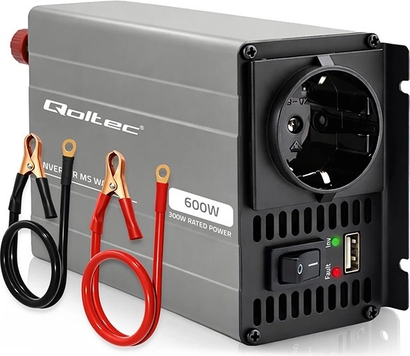 Qoltec měnič napětí ms wave 12 v na 230 v 300/600 w