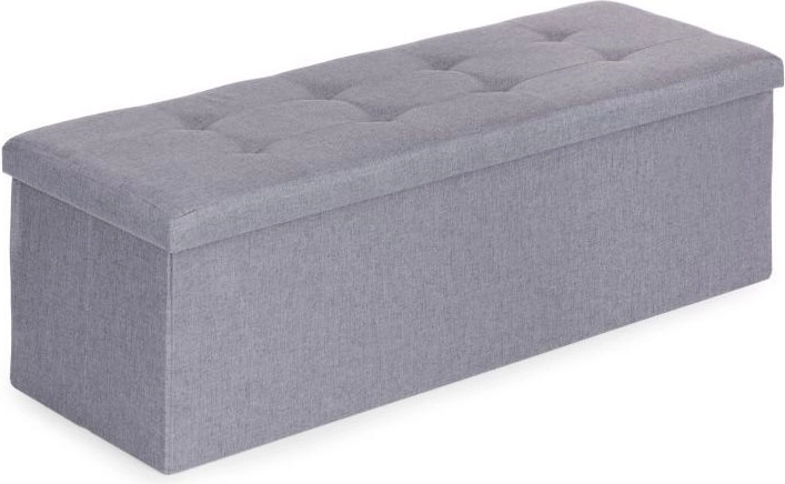 Čalouněná lavice s úložným prostorem 111 × 38 cm světle šedá ModernHome
