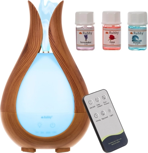 Ultrazvukový aroma difuzér a zvlhčovač vzduchu 200 ml s LED podsvícením a dálkovým ovládáním