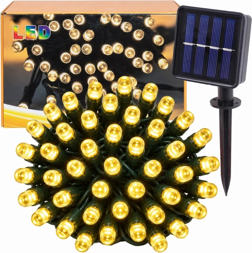 Solární vánoční LED světelný řetěz 7,5 m, 50 LED, bílý