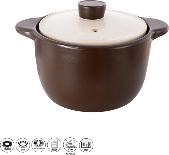 Keramický žáruvzdorný hrnec s poklicí 6,9 l