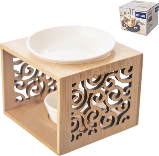 Aromalampa Whiteline z porcelánu a bambusu