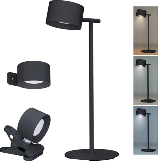Solight LED nabíjecí lampička 3v1 se stmíváním a změnou barvy světla, černá