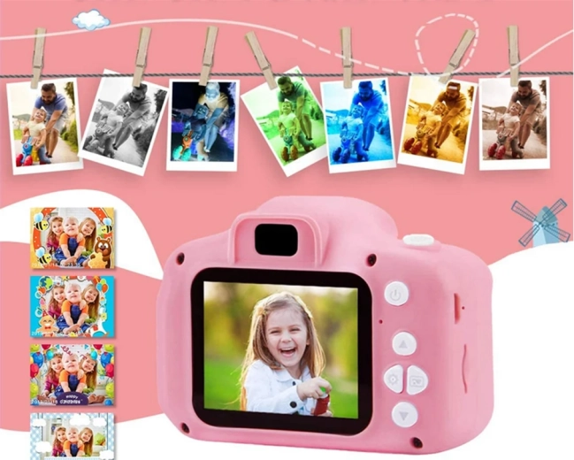 Digitální fotoaparát pro děti s hrami kočička – Kočička růžová