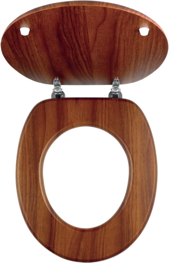 WC sedátko z tmavého dubu z dýhované MDF