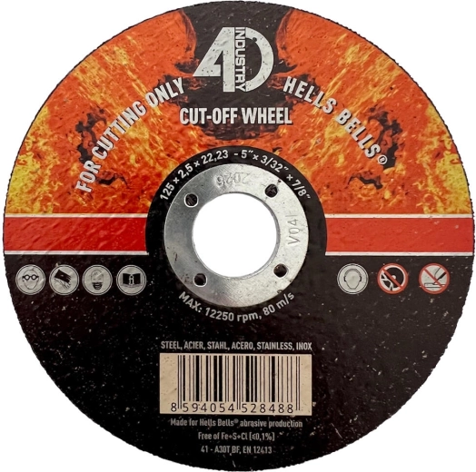 Řezný kotouč na ocel a nerez 125 × 2,5 × 22,2 mm