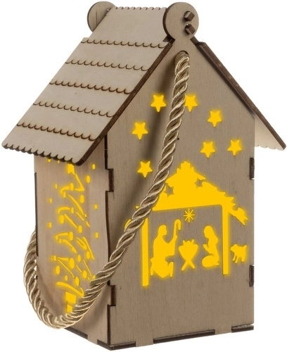 Dřevěný adventní svítilna