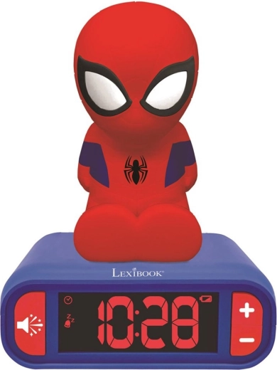 Budík s nočním 3D světlem Spider-Man