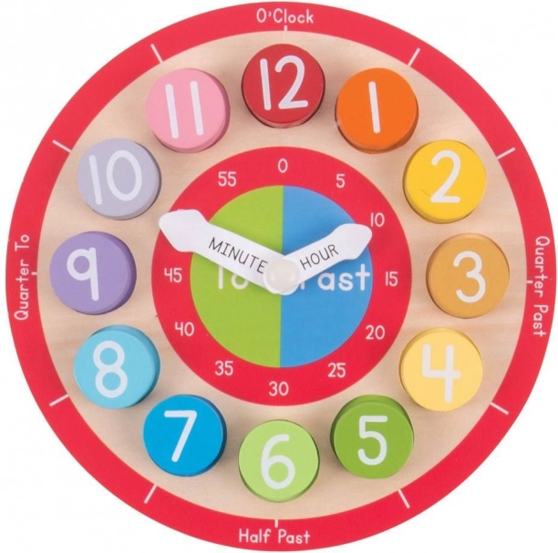 Bigjigs Toys edukativní dřevěné hodiny v angličtině