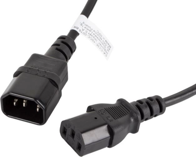 Prodlužovací napájecí kabel LANBERG IEC C13 – C14, 1,8 m, černý