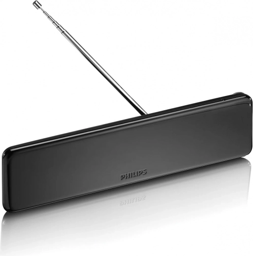 Vnitřní TV anténa s regulací zesílení, koaxiální kabel 1,8 m, 75 Ohm, filtr 3G/4G, DVB-T/T2