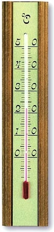 Pokojový teploměr dřevěný s kovovou stupnicí 20 cm