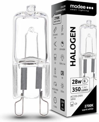 Modee ECO halogenová žárovka G9 28 W, 350 lm, teplá bílá, stmívatelná