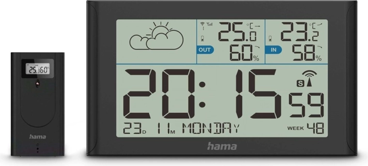 Hama Sylt Meteostanice s Termometrem a Hygrometrem - Černá