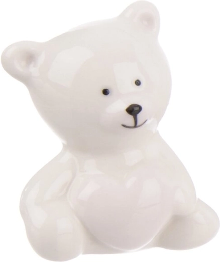 Porcelánový medvídek se srdíčkem bílý