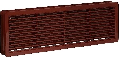 Větrací dveřní mřížka 400 × 130 mm, hnědá, plast (2 ks)