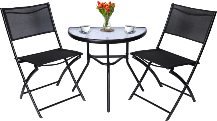 Skládací zahradní bistro set – stůl a 2 židle