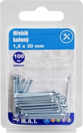 Kalené hřebíky zinkované 30 × 1,5 mm (100 ks)