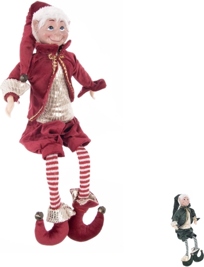Dekorační sedící elf z polyresinu 72 cm