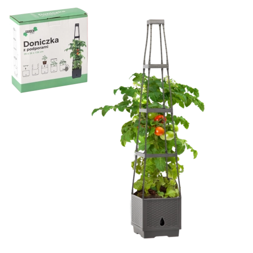 Květináč s oporami 26 × 26 × 126 cm