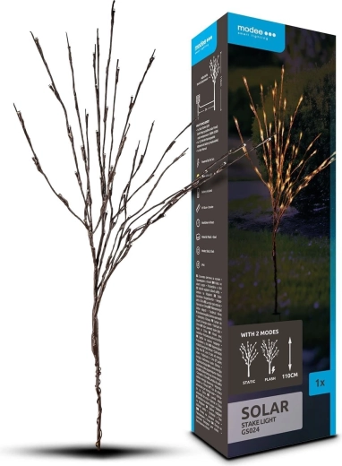 Modee zahradní solární LED lampa na zapichnutí 110 cm