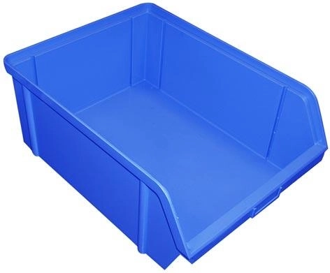 Ukládací zkosená bedna 10 kg, 200 × 150 × 122 mm, modrá plastová
