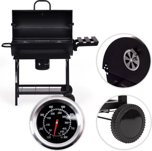 Přesná kontrola teploty s teploměrem a ventilací